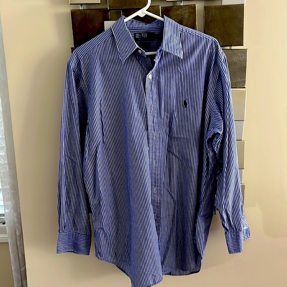 Polo by Ralph Lauren blue pinstriped button down shirt - Picture 1 of 3